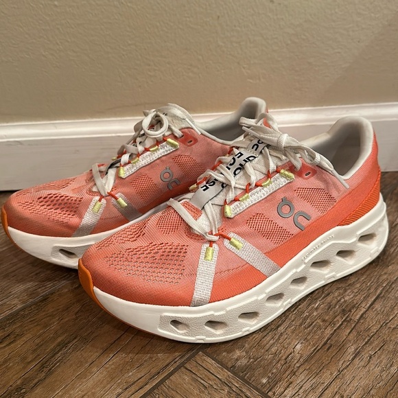 On Running Shoes - On Women's Cloudeclipse Running Shoes 10 Swiss engineering helion flame/ivory